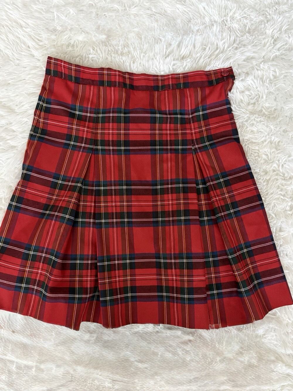 Rifle Girls 10.5 Red Checked Tartan Plaid Skirt. Exc. Quality. Uniform